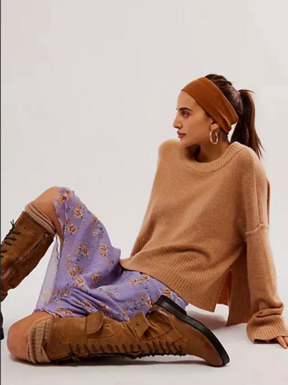 Free People Garden Party Skirt Floral Printed Asymmetrical Zip M - Picture 3 of 3